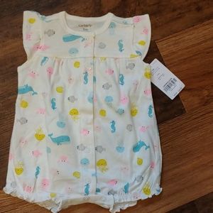 Whale snap up romper